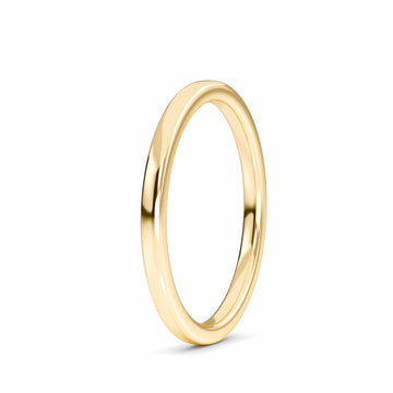 Classic Slim Polished Gold Wedding Band - Celeste