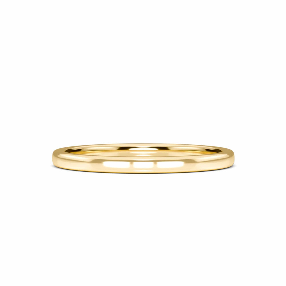 Classic Slim Polished Gold Wedding Band - Celeste