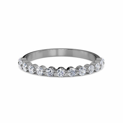 White Diamond Classic Scalloped Eternity Band Ring