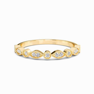White Diamond Vintage Milgrain Band