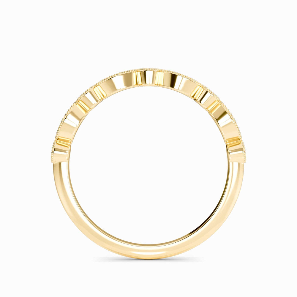 White Diamond Vintage Milgrain Band - Delaney