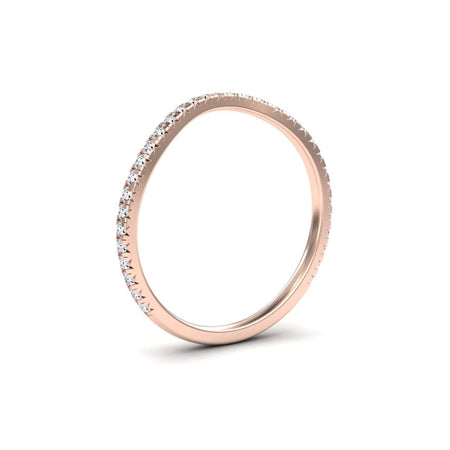 White Diamond Curved Pave Contour Wedding Band - Sunaina