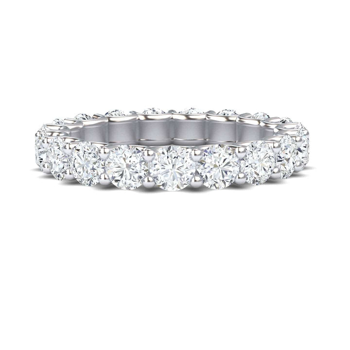 White Diamond Classic Shared-Prong Eternity Wedding Band - Fenxia