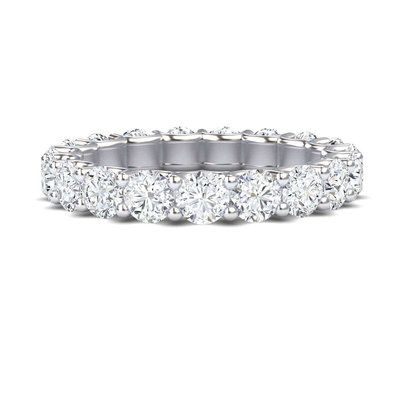 White Diamond Classic Shared-Prong Eternity Wedding Band - Fenxia