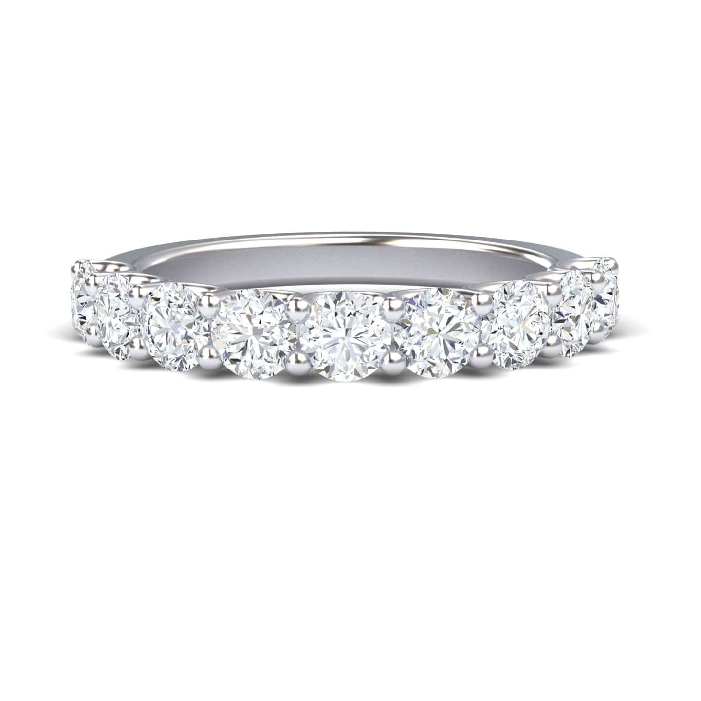 White Diamond Classic Shared Prong Half Eternity Band - Mirta