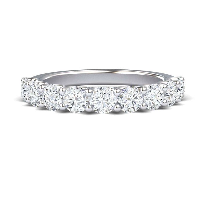 White Diamond Classic Shared Prong Half Eternity Band - Mirta