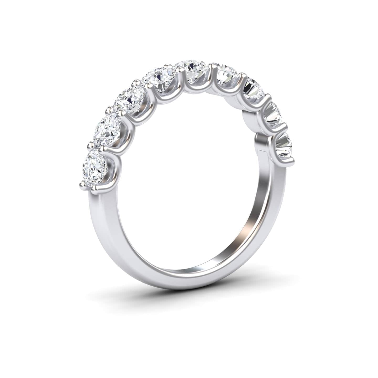 White Diamond Classic Shared Prong Half Eternity Band - Mirta