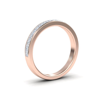 White Diamond Channel Set Half Eternity Band - Rima