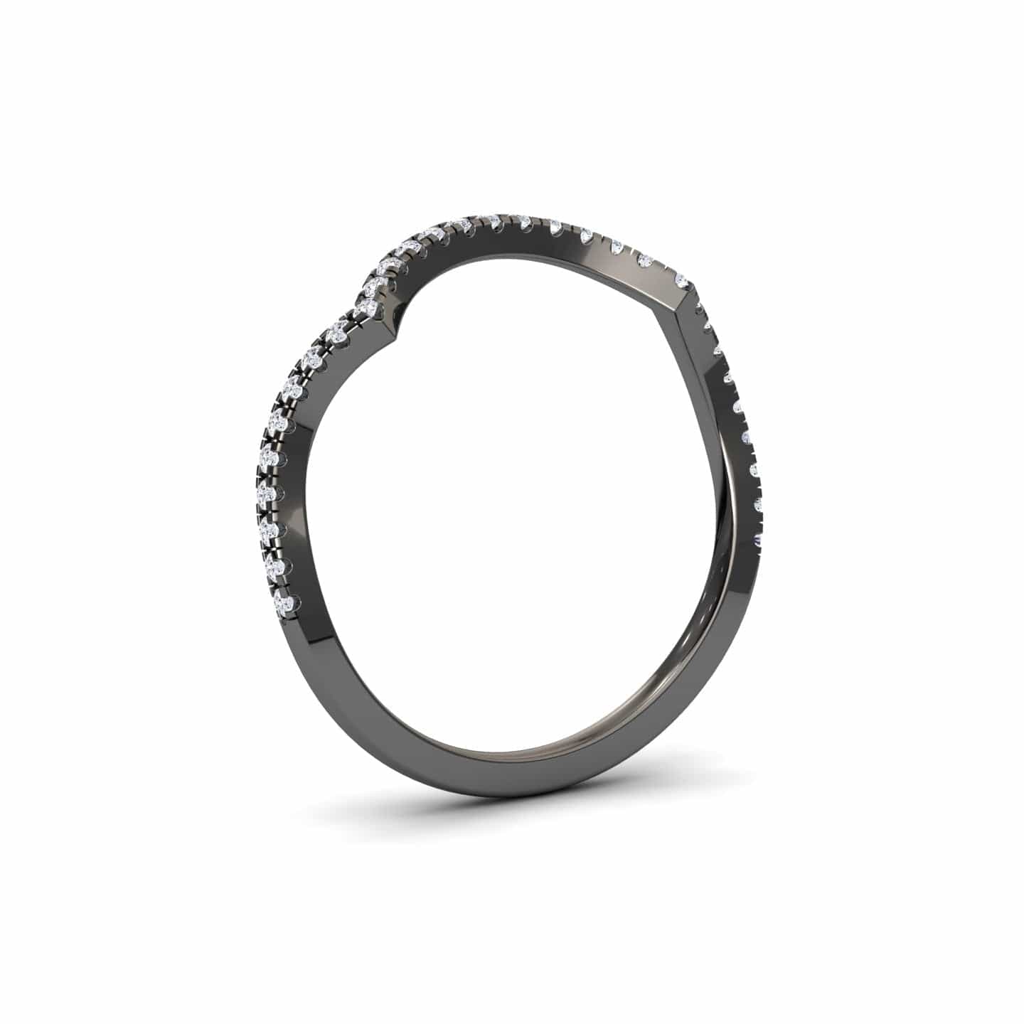 White Diamond Modern Chevron Diamond Ring - Jiali