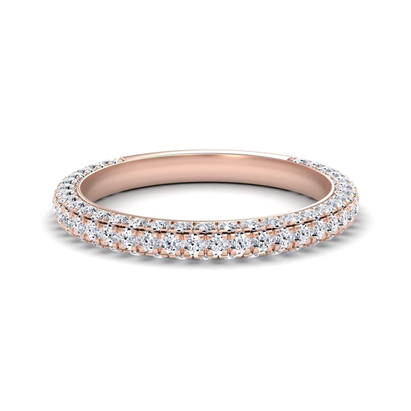 White Diamond Double Row Eternity Wedding Band - Xiumei