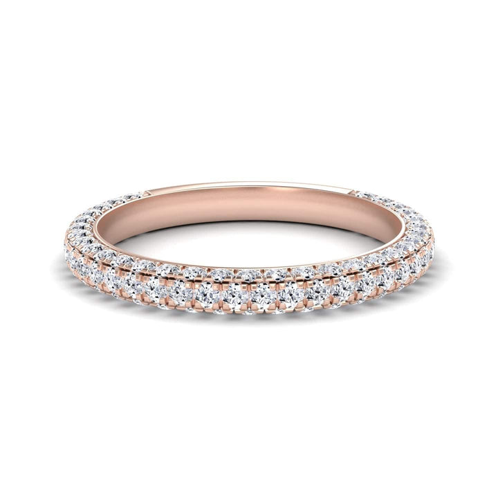 White Diamond Milgrain Accented Eternity Wedding Band - Aarushi