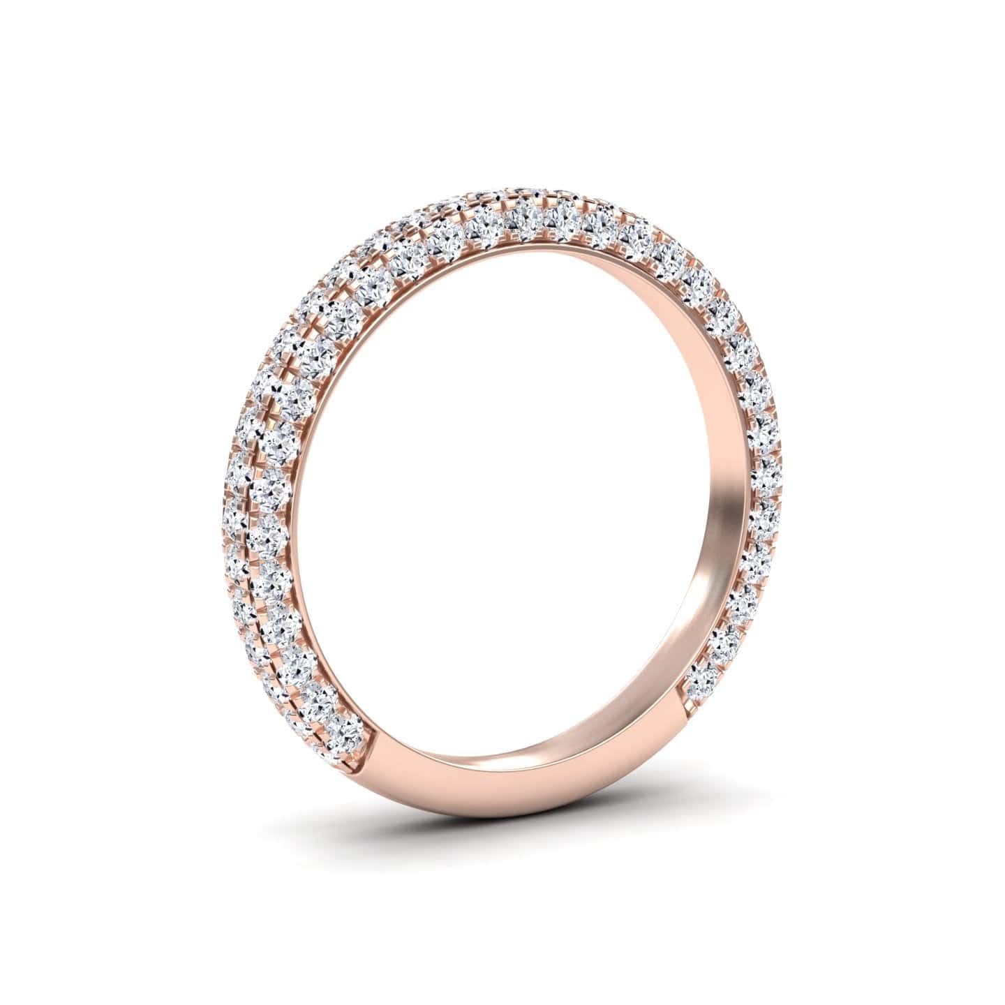 White Diamond Double Row Eternity Wedding Band - Xiumei