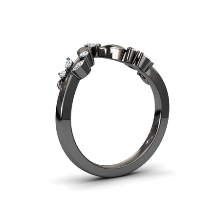 Parineeti White Diamond Midnight Leaf Wedding Band