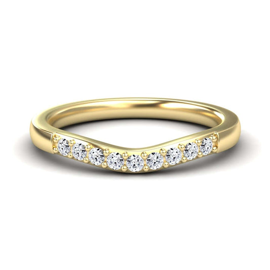 White Diamond Chevron Pave Band - Nikhat