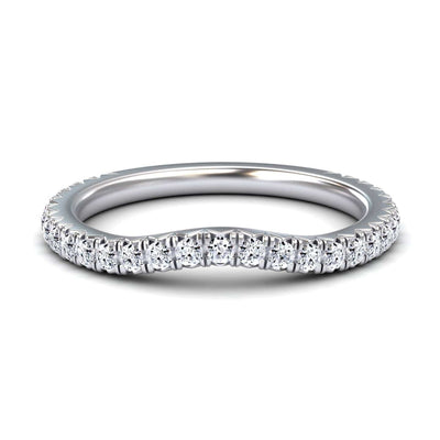 White Diamond Pave Wave Band