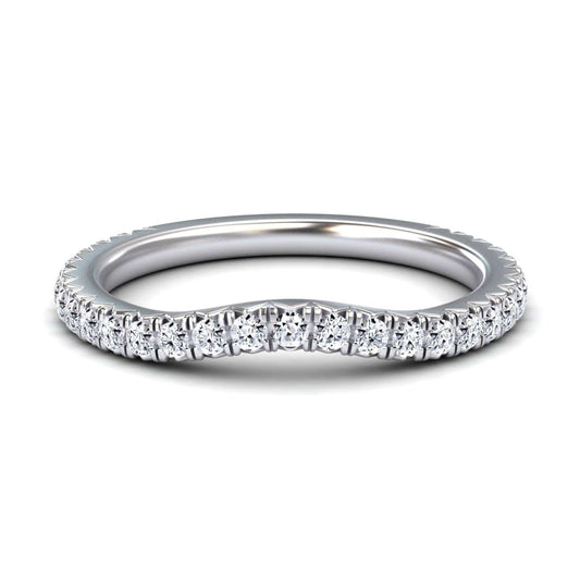White Diamond Pave Wave Band - Wen