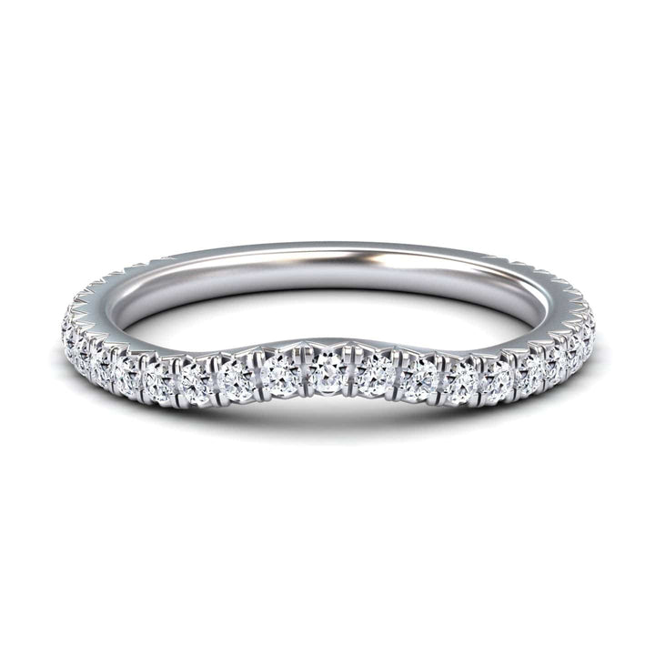 White Diamond Pave Wave Band - Wen