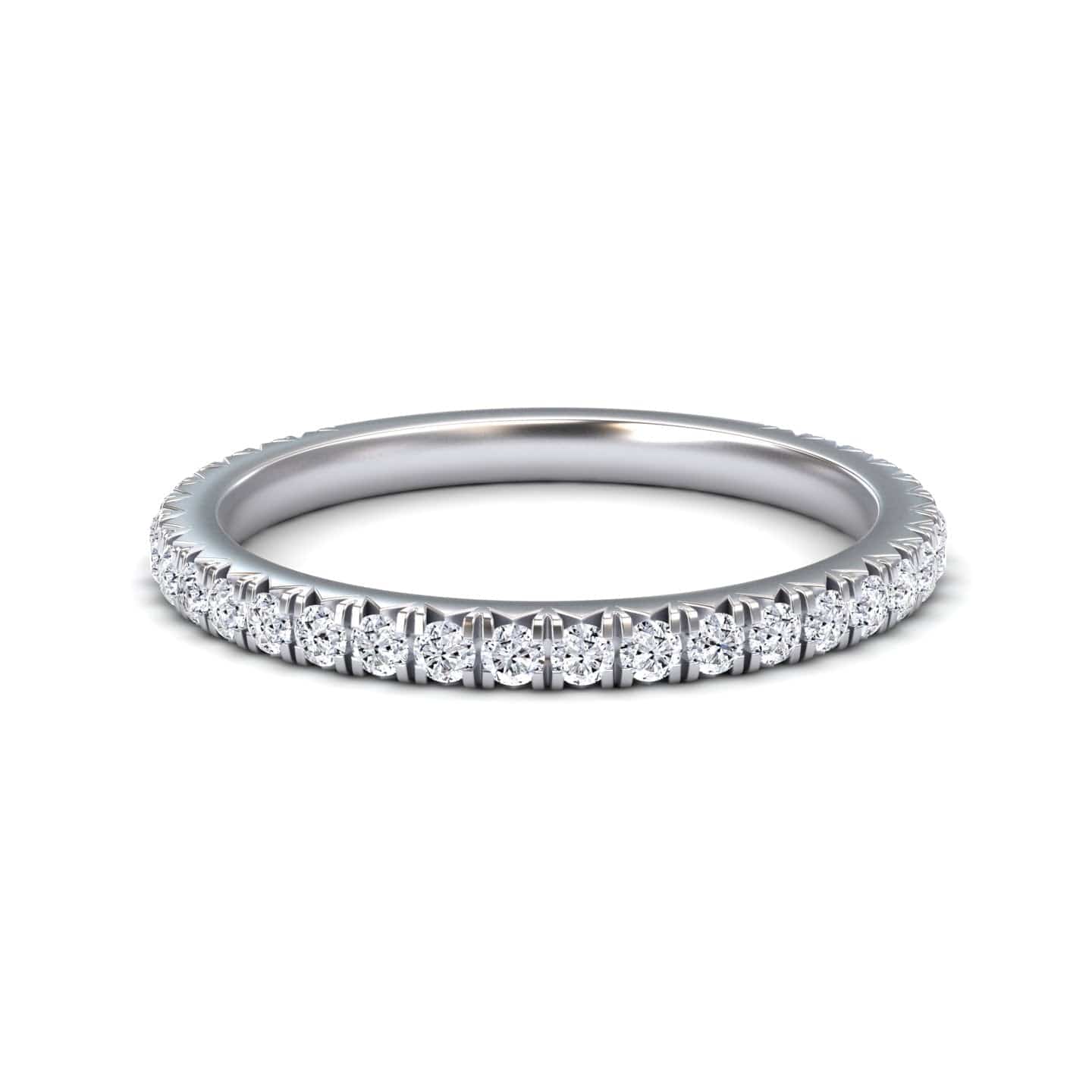 White Diamond Classic Three-Quarter Wedding Band - Rupal