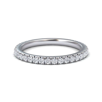 White Diamond Prong-Set Eternity Band - Rupal