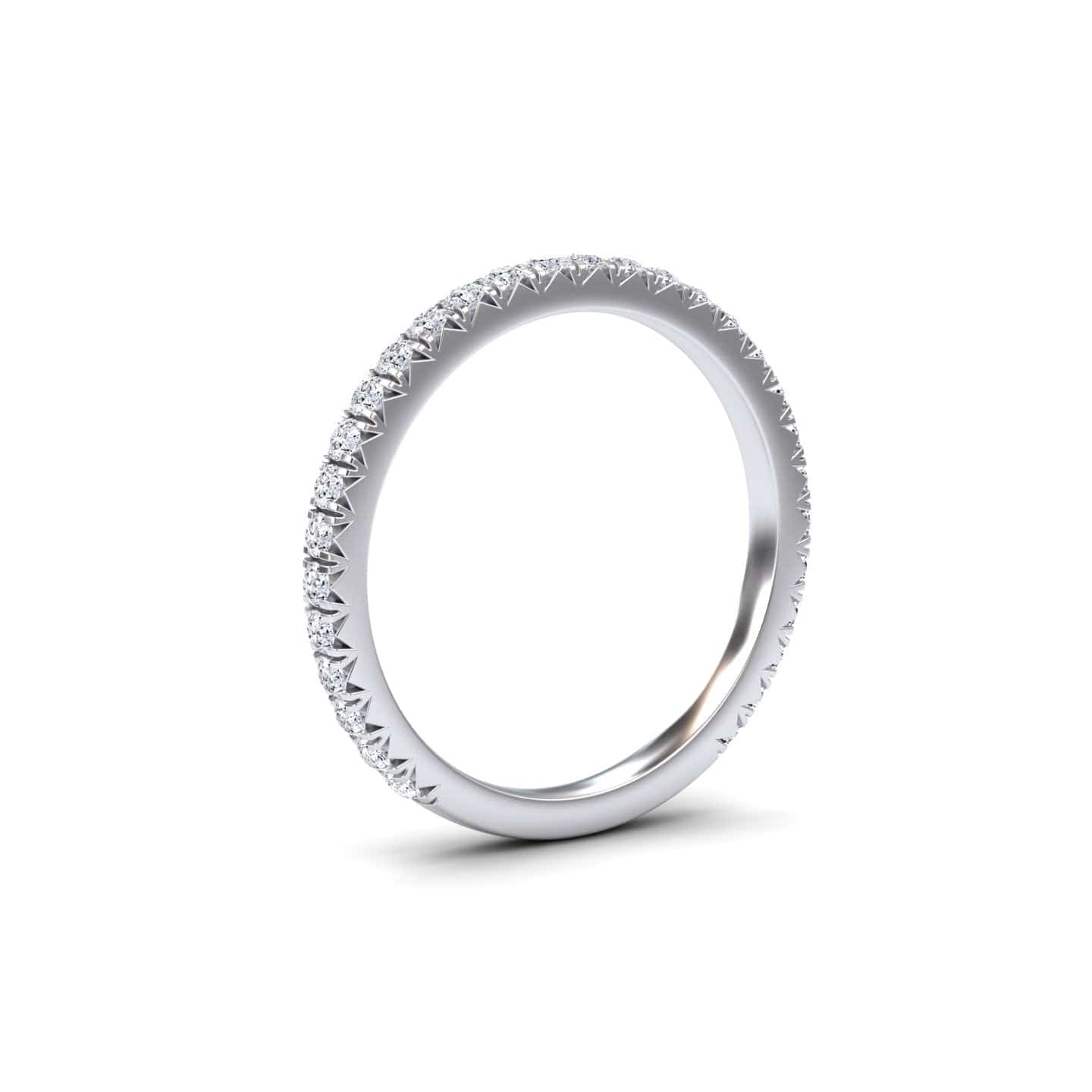 White Diamond Classic Three-Quarter Wedding Band - Rupal
