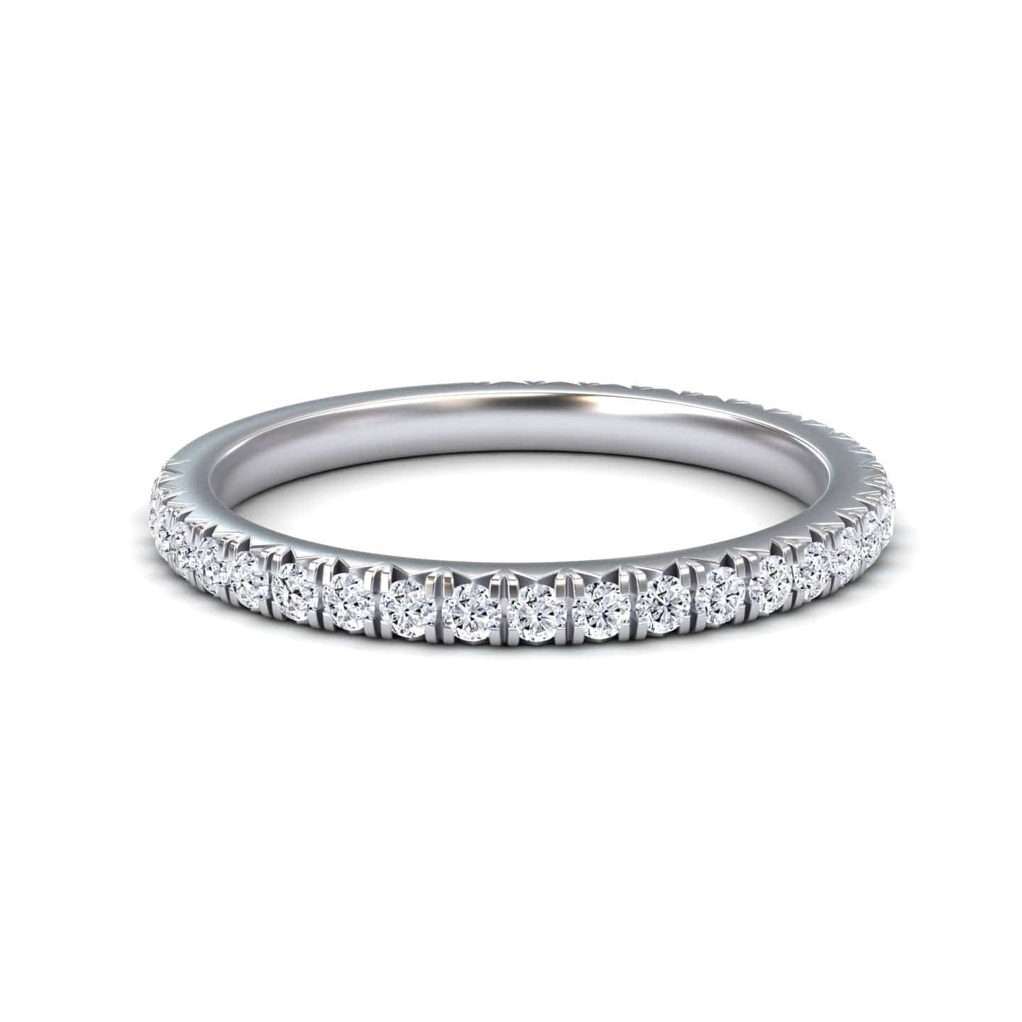 White Diamond Classic Three-Quarter Wedding Band - Rupal