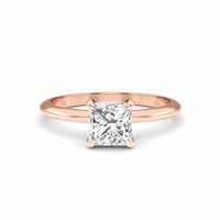 White Diamond Classic Solitaire Diamond Engagement Ring - Faith - 18K Rose Gold - 0.800 Carat Princess Diamond