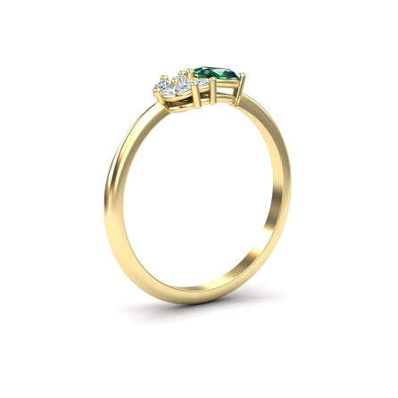 0.21-carat Emerald & Diamond Fancy Ring in 14K Yellow gold, julia style, side view