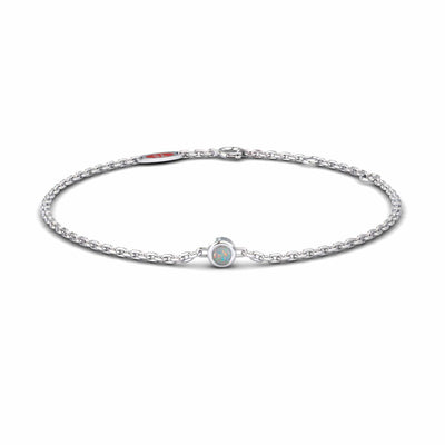 Opal Bezel Set Chain Bracelet