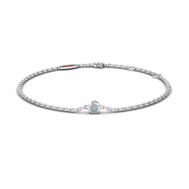 Opal Bezel Set Chain Bracelet - Aisha