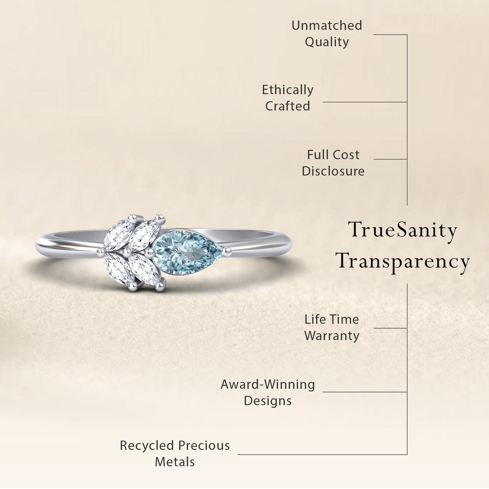 Aquamarine & Diamond Fancy Ring - Julia