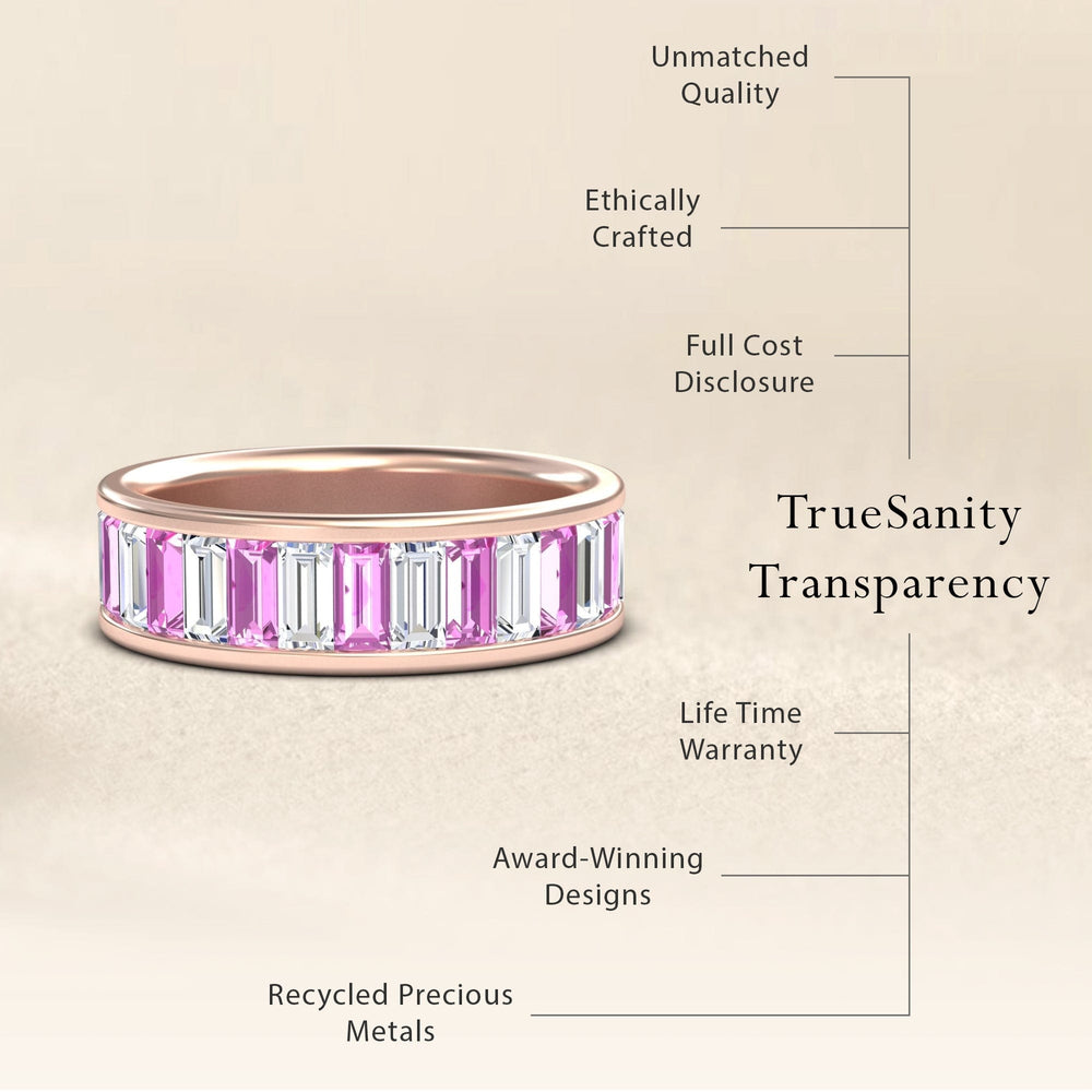 Pink Sapphire & Diamond Channel-Set Eternity Band - Kyra