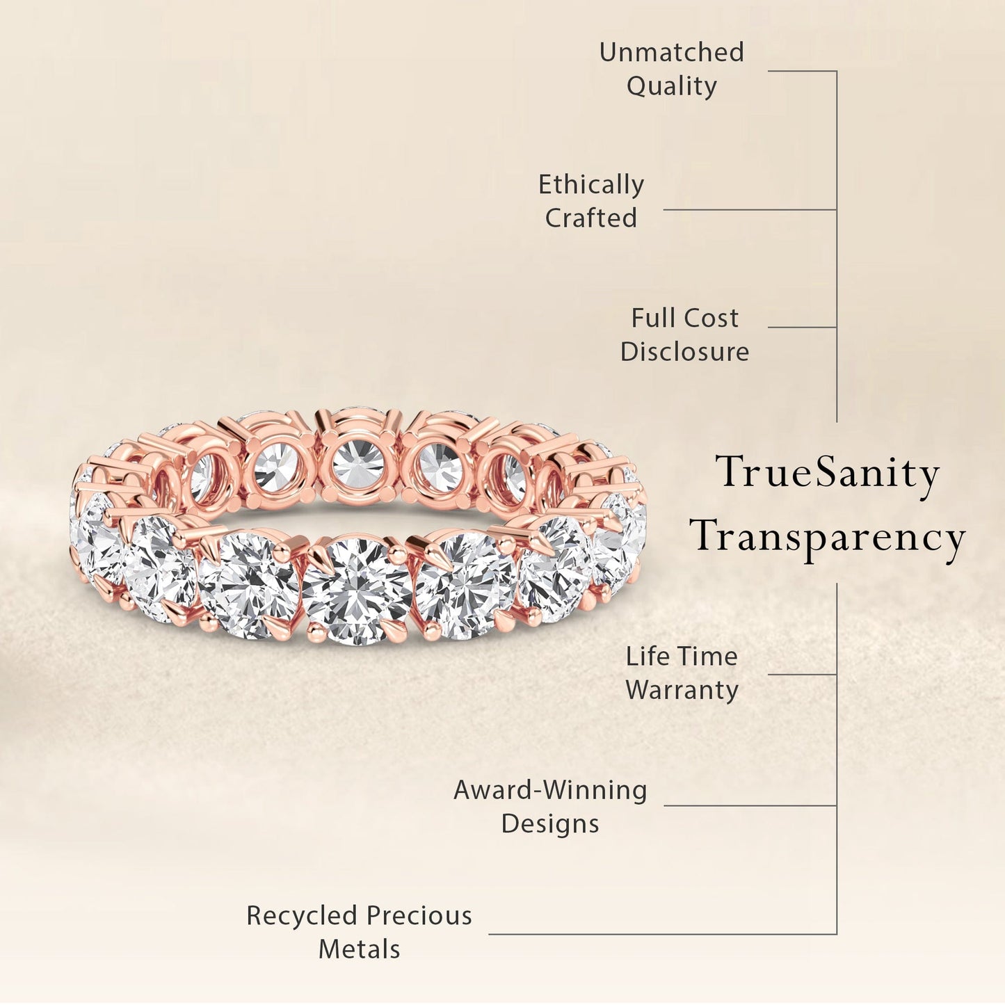 White Diamond Prong Set Eternity Band - Mehak