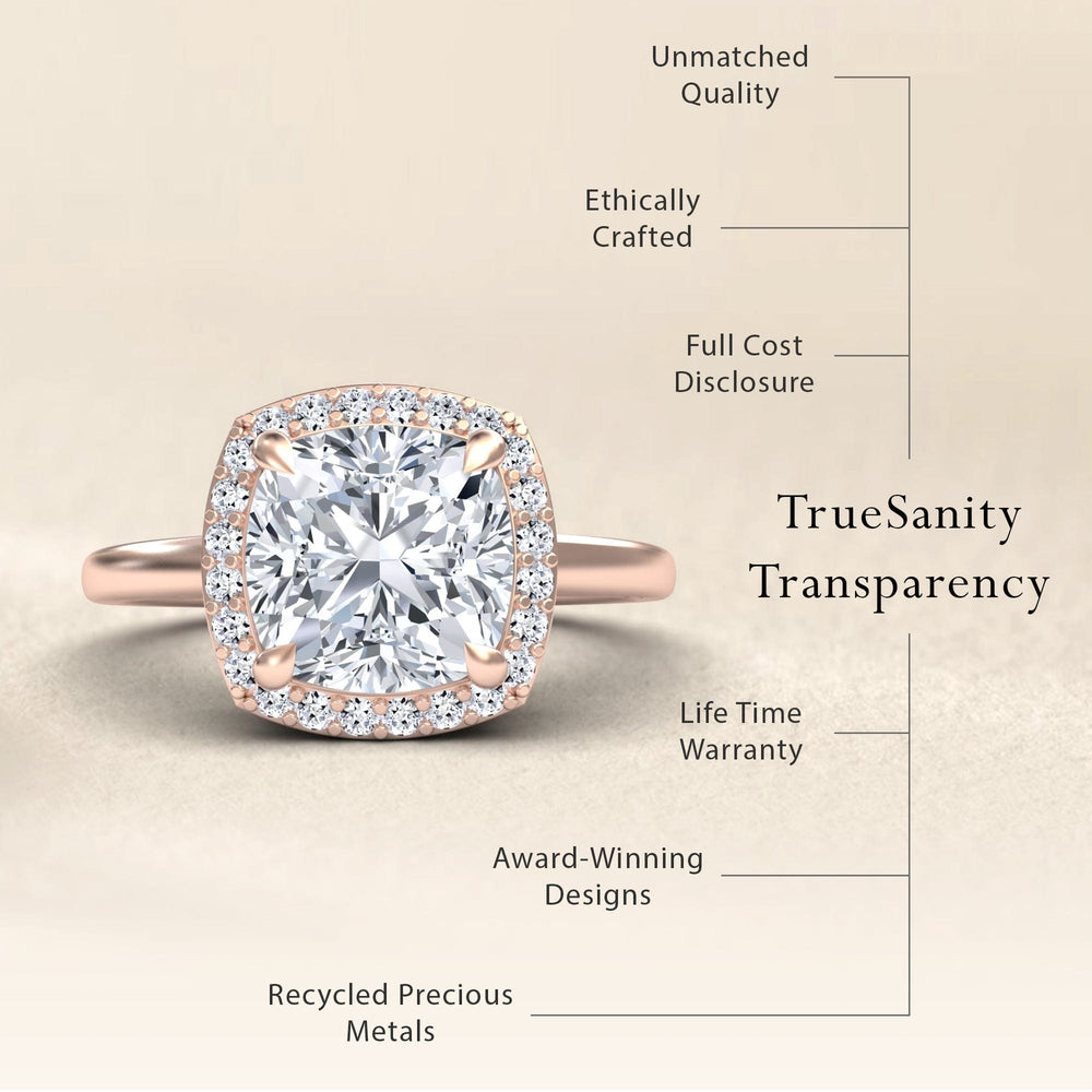 Moissanite & Diamond Halo Ring - Ziva