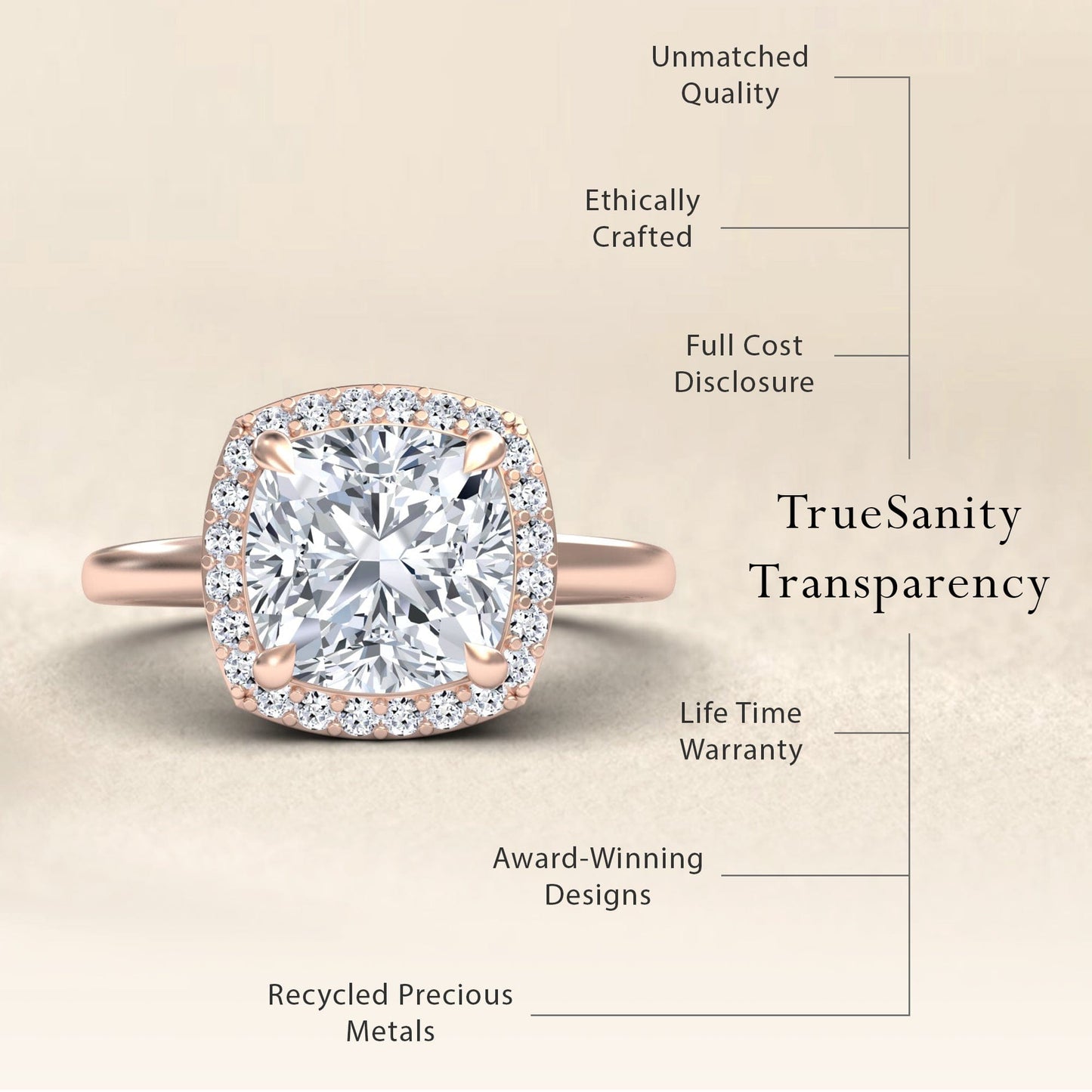 Moissanite & Diamond Halo Ring - Ziva