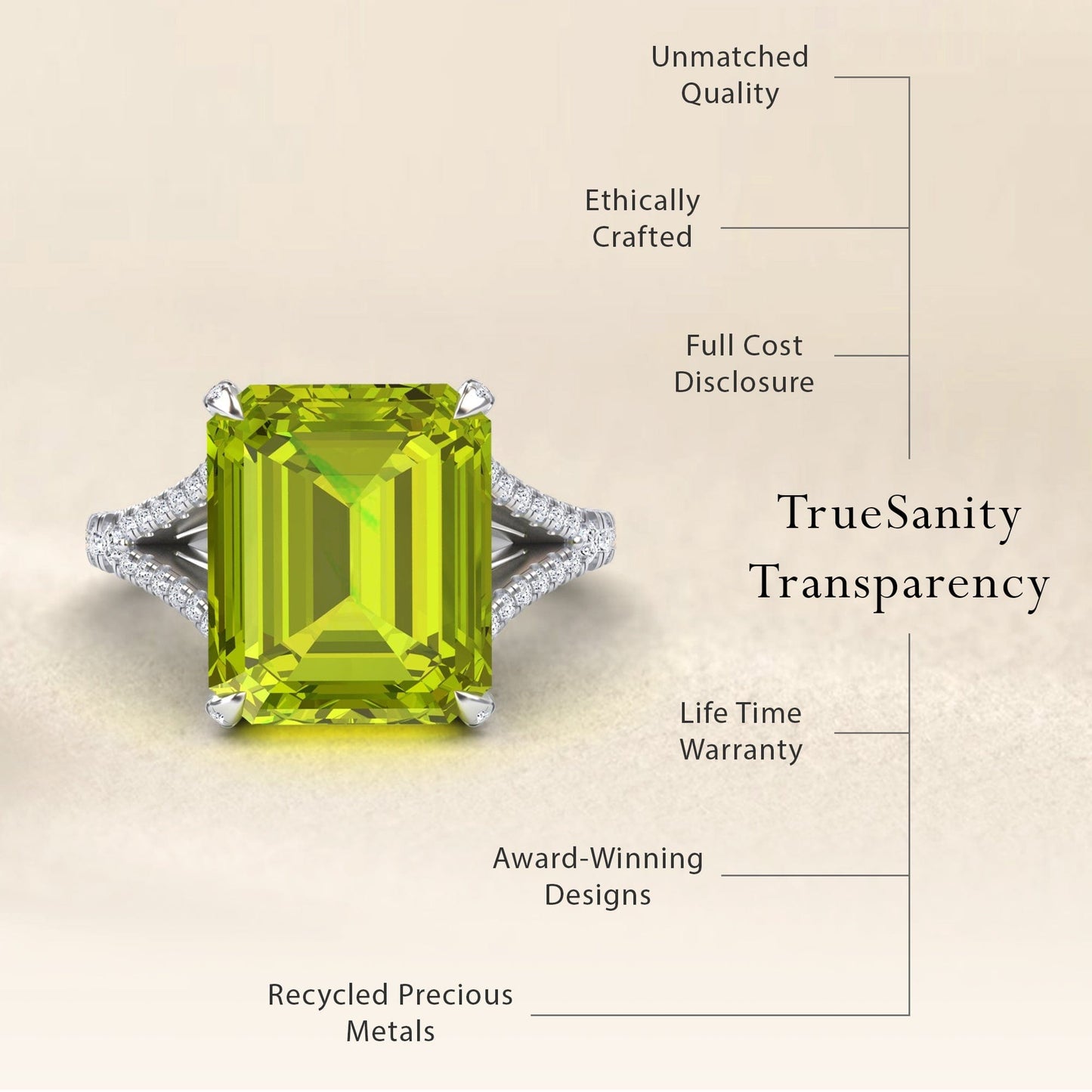 Peridot & Diamond Cocktails Ring - Ziya