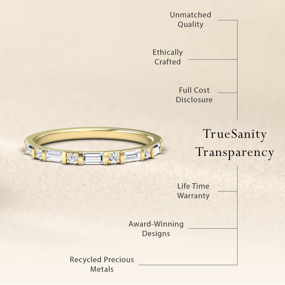 White Diamond Elegant Eternity Ring - Coral