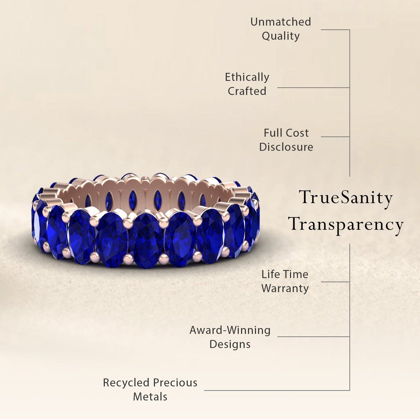 Blue Sapphire Full Eternity Band - Diana
