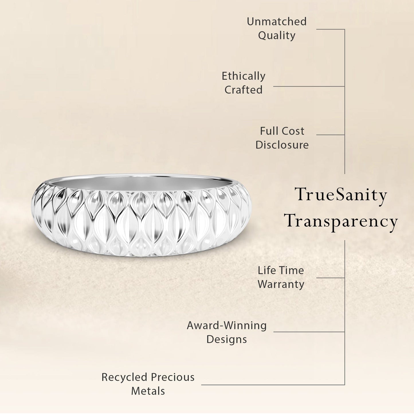 Textured Gold Dome Band - Vera