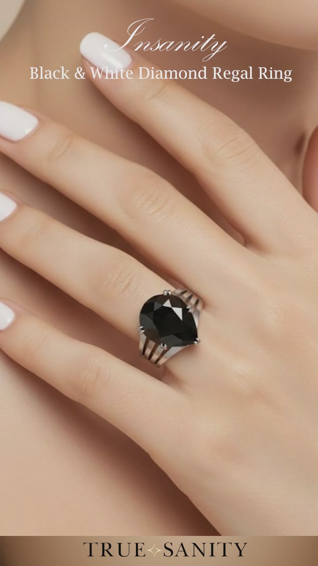 Black and white diamond regal rings