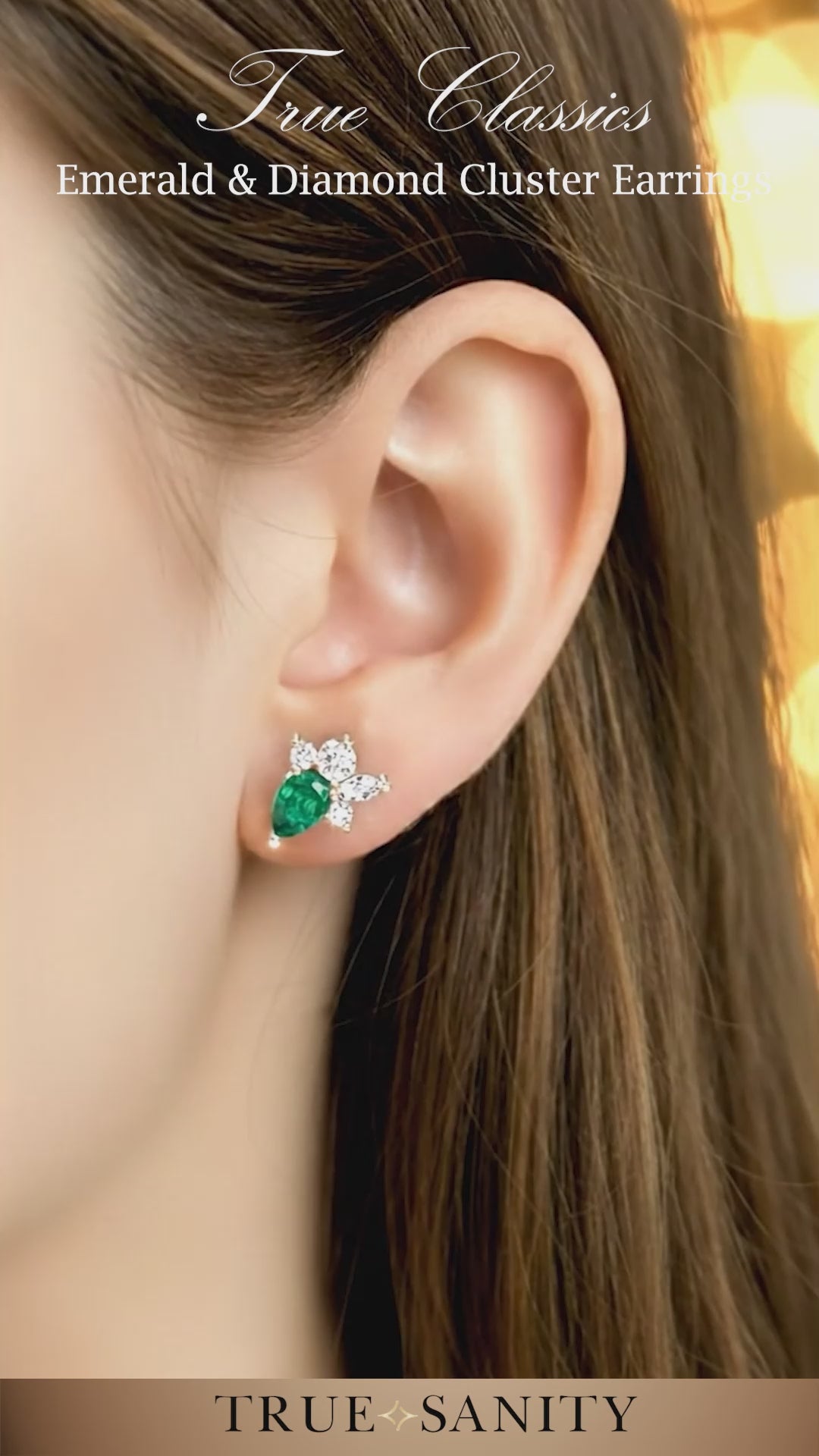 Emerald and diamond classic earring