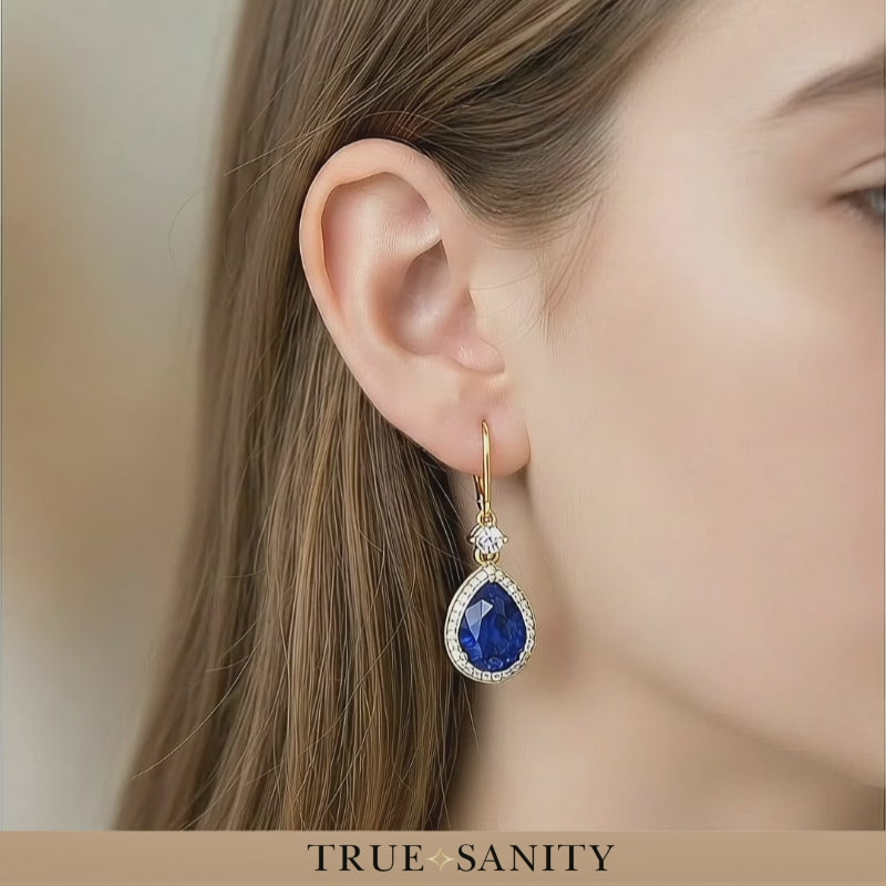 Blue sapphire earring