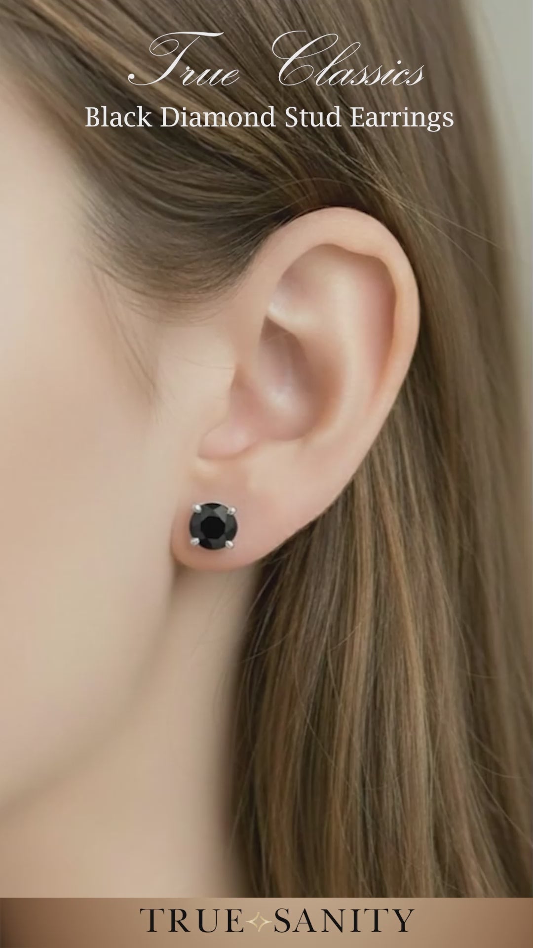 Black diamond stud earrings