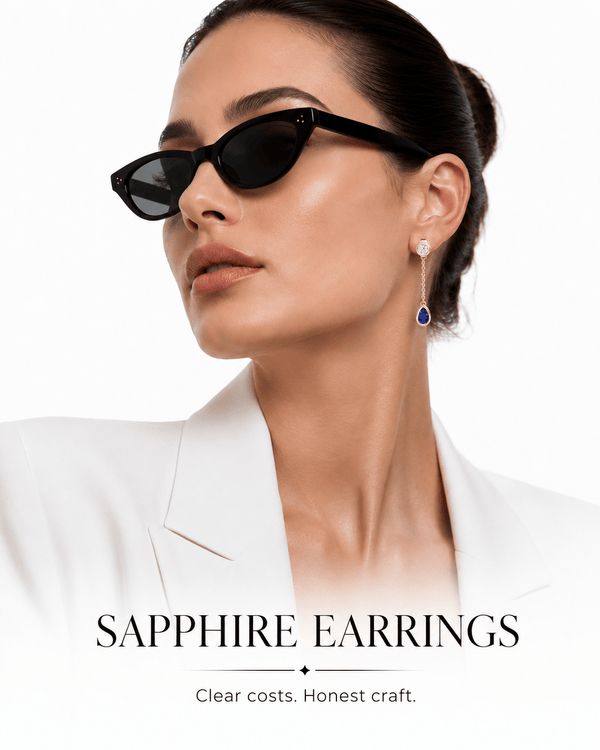 September birthstone sapphire earrings