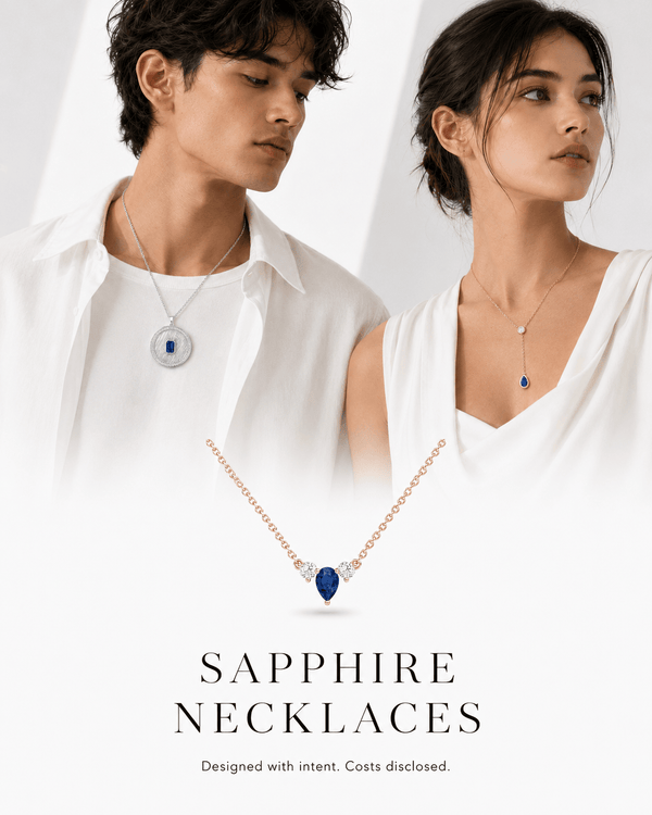 September birthstone sapphire necklaces