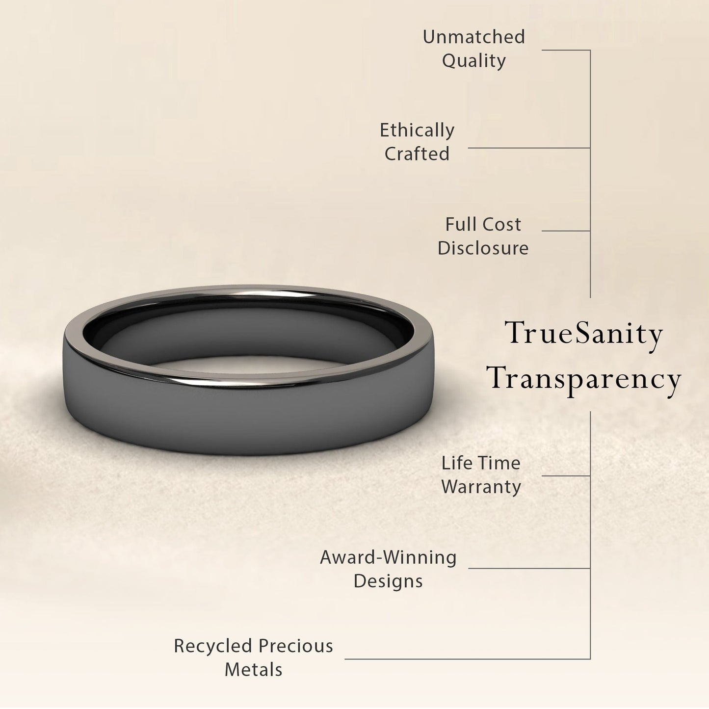 Classic Flat Men's Wedding Band - Xue