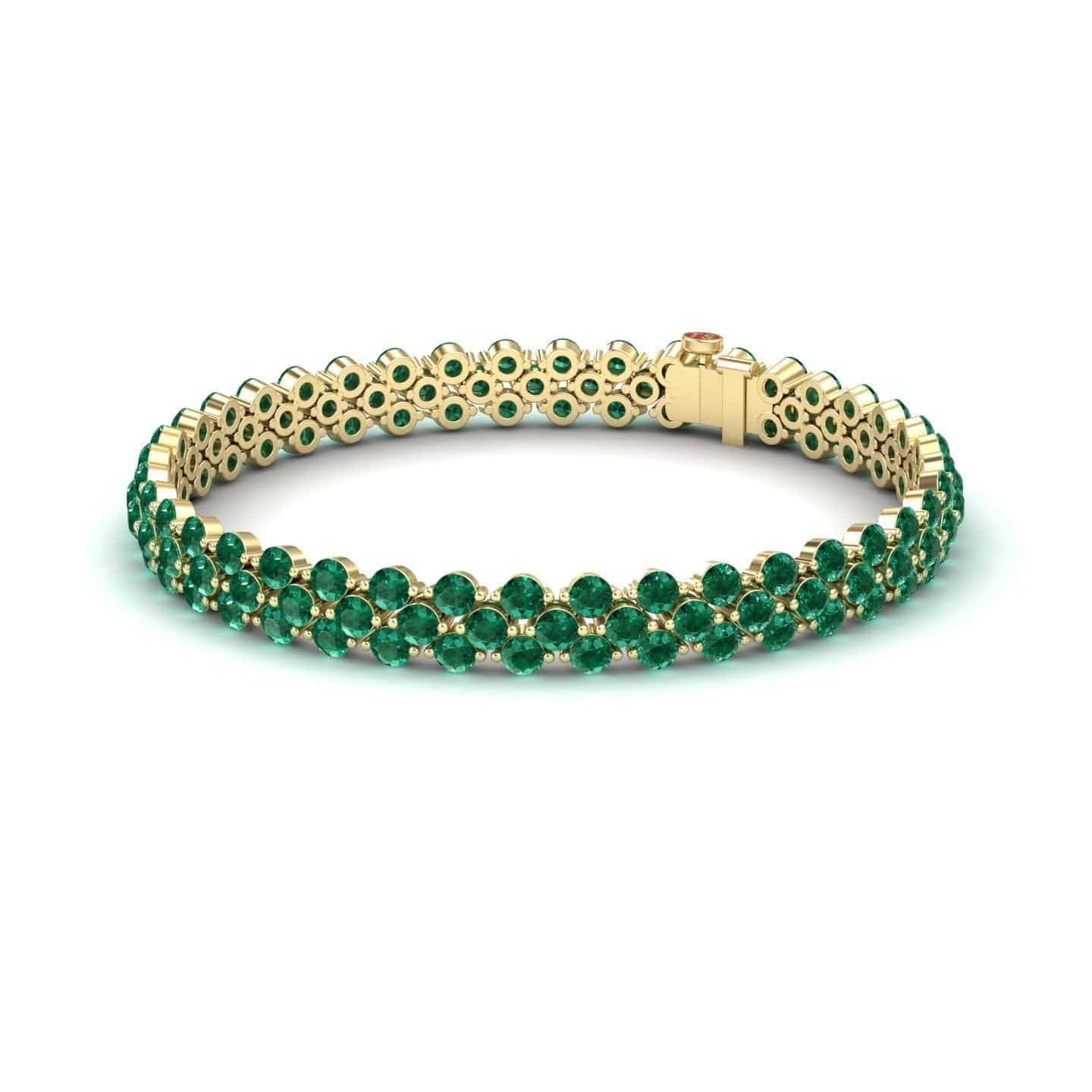 Emerald Double Row Tennis Bracelet - Yifei