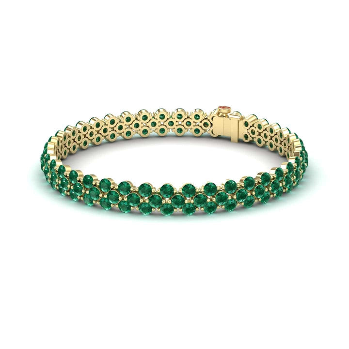 Emerald Double Row Tennis Bracelet - Yifei