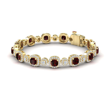 Garnet & White Diamond Tennis Bracelet - Erina