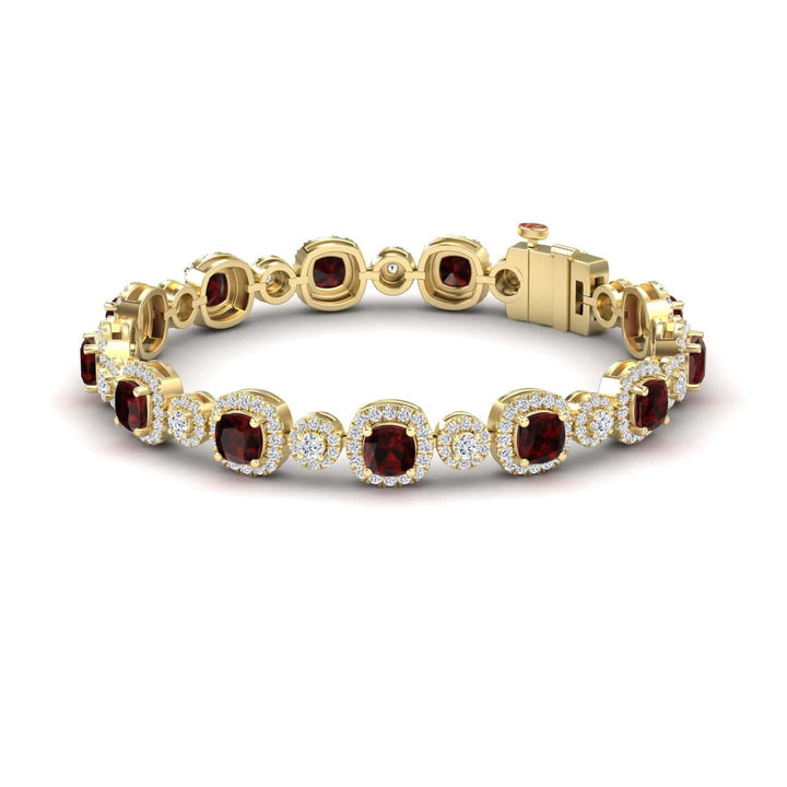 Garnet & White Diamond Tennis Bracelet - Erina