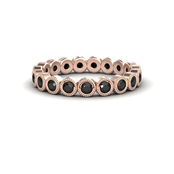 Black Diamond Milgrain Bezel Set Eternity Band - Ira